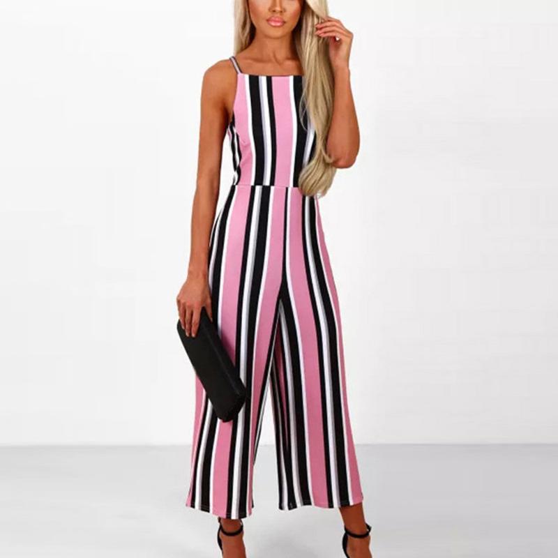 

Women' Jumpsuits & Rompers FREE OSTRICH Womens Romper Sleeveless Striped Jumpsuit Casual Clubwear Wide Leg Pants Outfit Harem 2023 Clothes, Picture shown