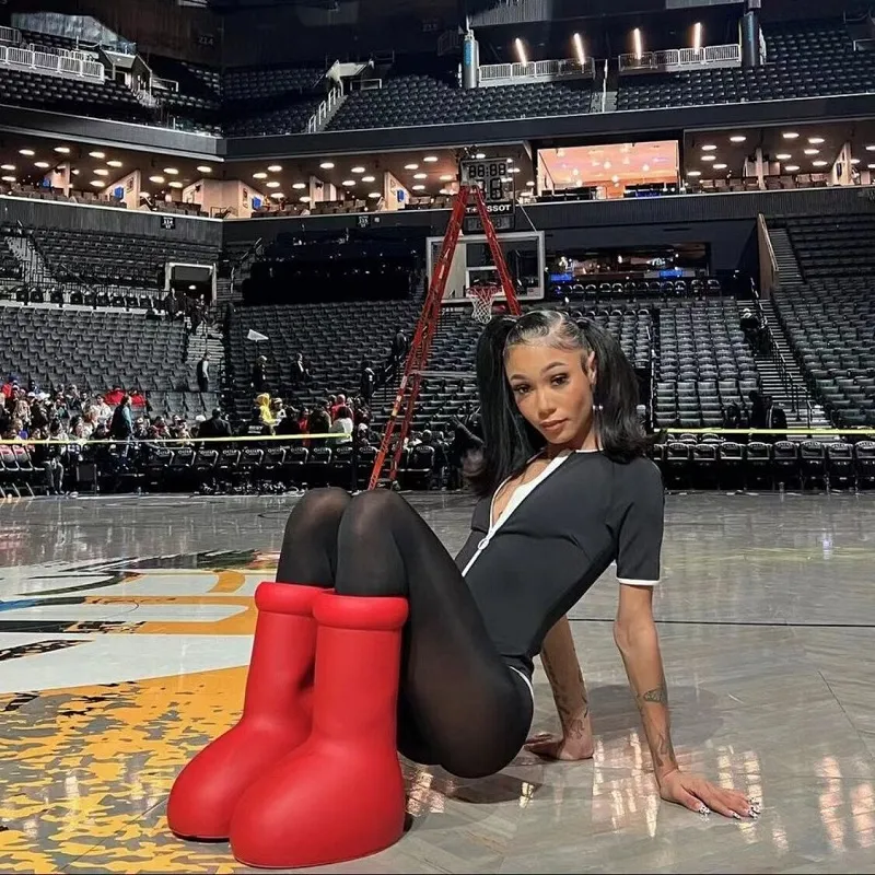 

2023 MSCHF Men Women Rain Boots Designers big red boot Thick Bottom Non-Slip Rubber Bootie Fashion astro boy size 31-46 Brand Classic Sports, Color#1