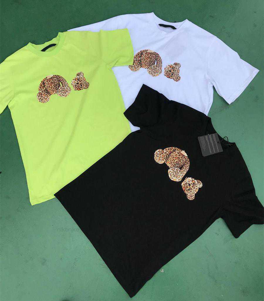 

2023 High Quality t Shirt Cotton Short-sleeved Fashion Men Women Short T-shirt Couple Models Mens and Women Palms Printed Shorts Leopard, White