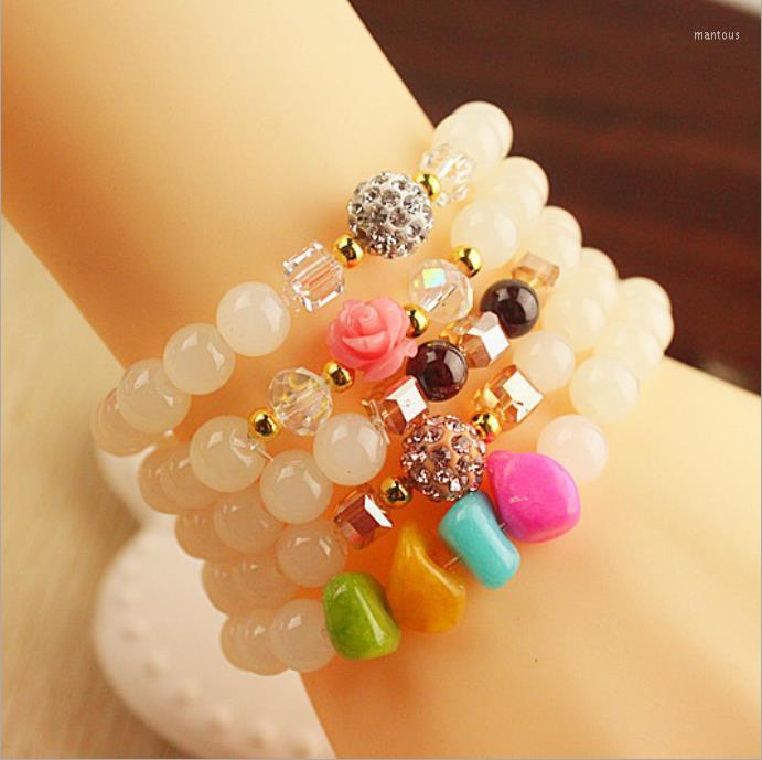 

Strand OMH Wholesale 5 PCS Purple Mix Jewelry Fashion Crystal Beads Women's Bracelet SZ11