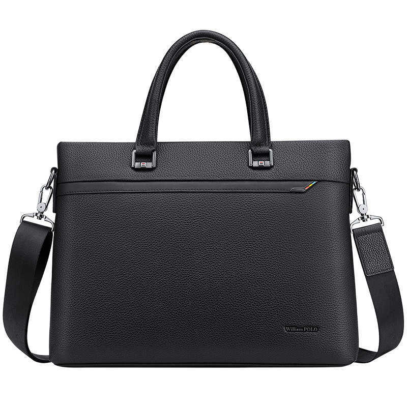 

Emperor Paul's men's briefcase business cross body shoulder bag men's bag casual handbag horizontal computer bag Korean version, Black