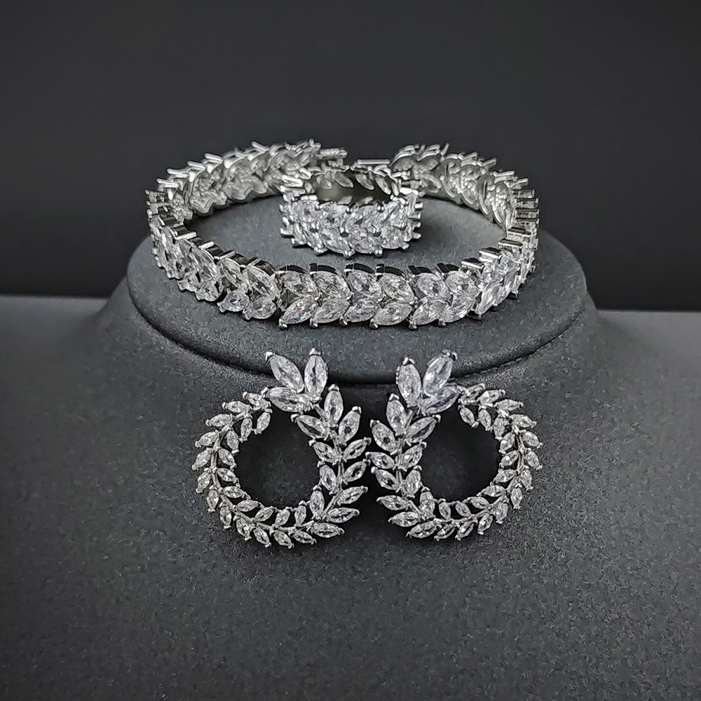 

Wedding Jewelry Sets 3pcs Pack 2023 Luxury Marquise Bridal For Women Lady Anniversary Gift Drop J7263 230225