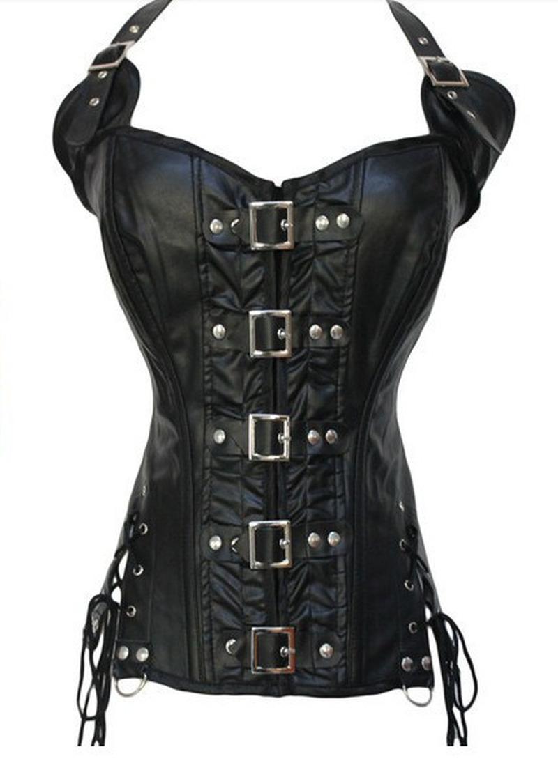 

Bustiers & Corsets Steampunk Steel Boned Lace Up Gothic Sexy Body Bustier Overbust Corset Women Waist Cincher Training CorseletBustiers, Black