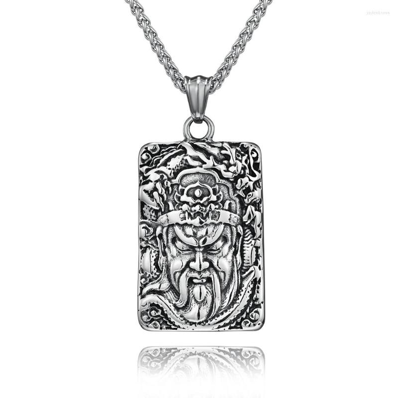 

Pendant Necklaces DARHSEN Male Men Guanyu Pendants Silver Color Metal 60cm Stainless Steel Chain Fashion Jewelry 2023