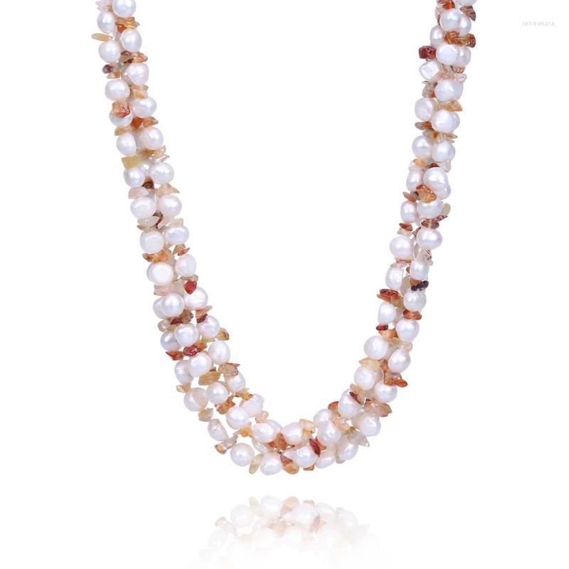 

Chains Trendy 8-9mm Natural Freshwater Pearl Jewelry Beaded Necklace For WomenChains