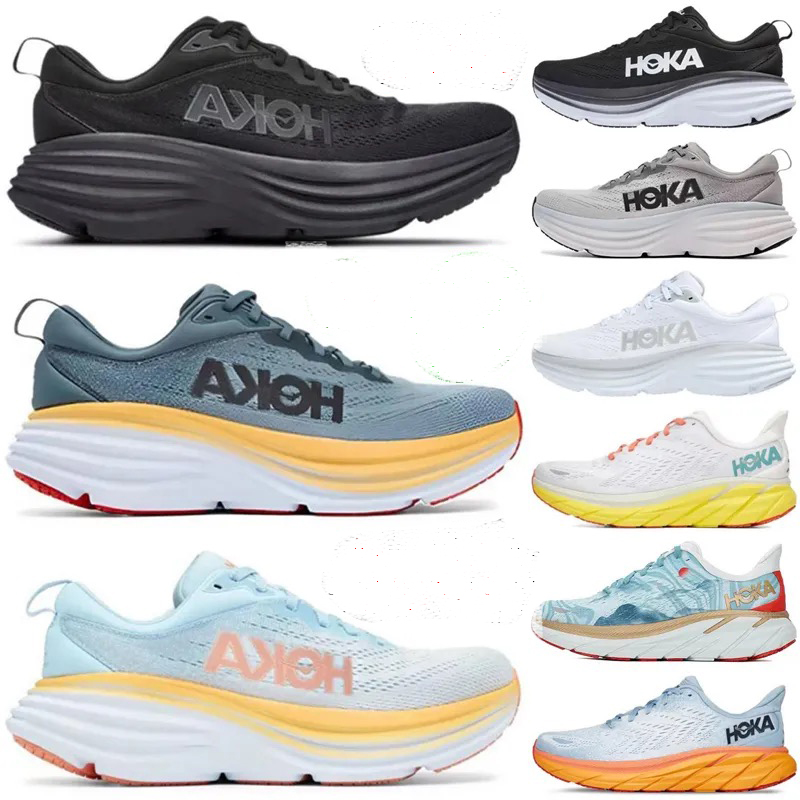 

HOKA ONE ONE running shoes Bondi Clifton 8 Carbon x 2 mens sneakers triple black white Amber Yellow summer song Nimbus Cloud men women designer, Challenger6 37(40-45)