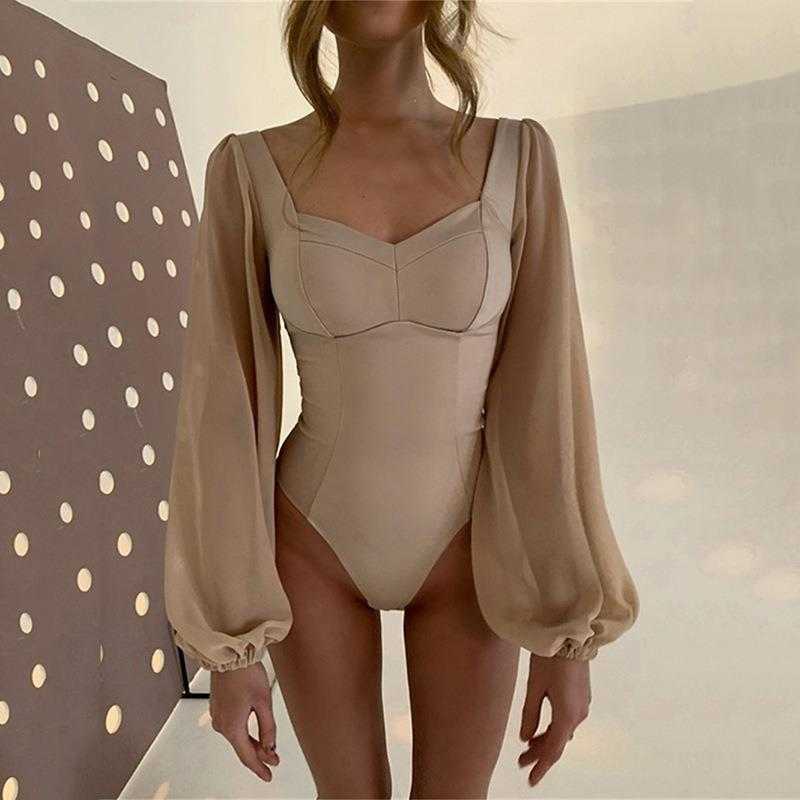 

Autumn Girl Square Collar Rompers Bottoming Shirt Fashion Sexy Backless Long, White