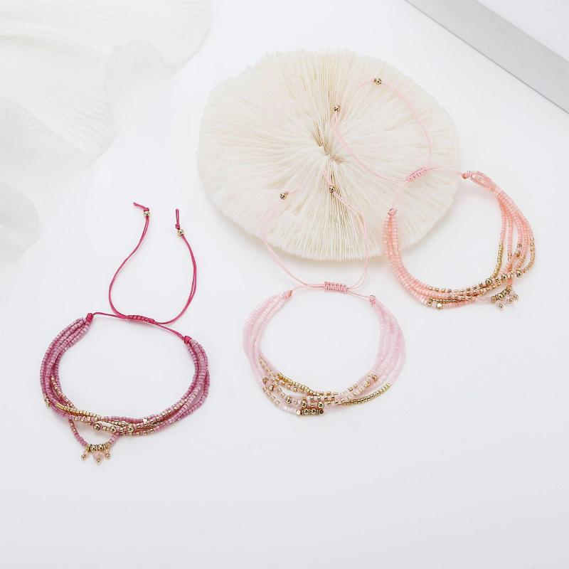 

Strand Rice Bead Bracelet Hand Knitting Beading Colour Elastic Force Fashion Multi-storey Simple Bohemia Adjustable