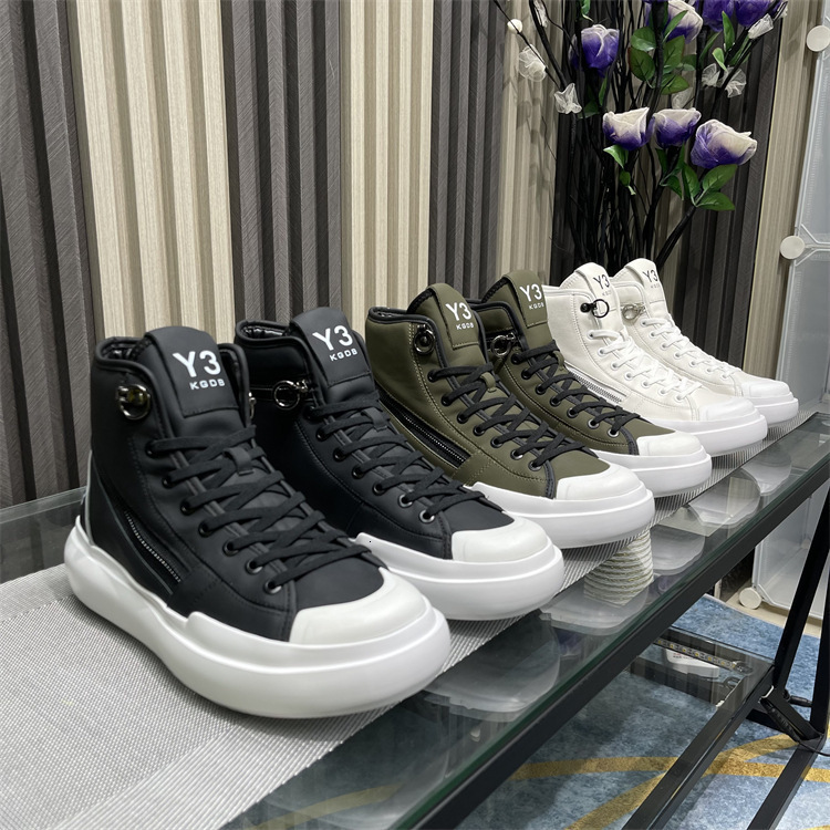 

Dress Shoes Y3 Cowhide Men Sneakers Platform Leather Women High Top Running Tennis Zipper Decoration Sports 230225, White