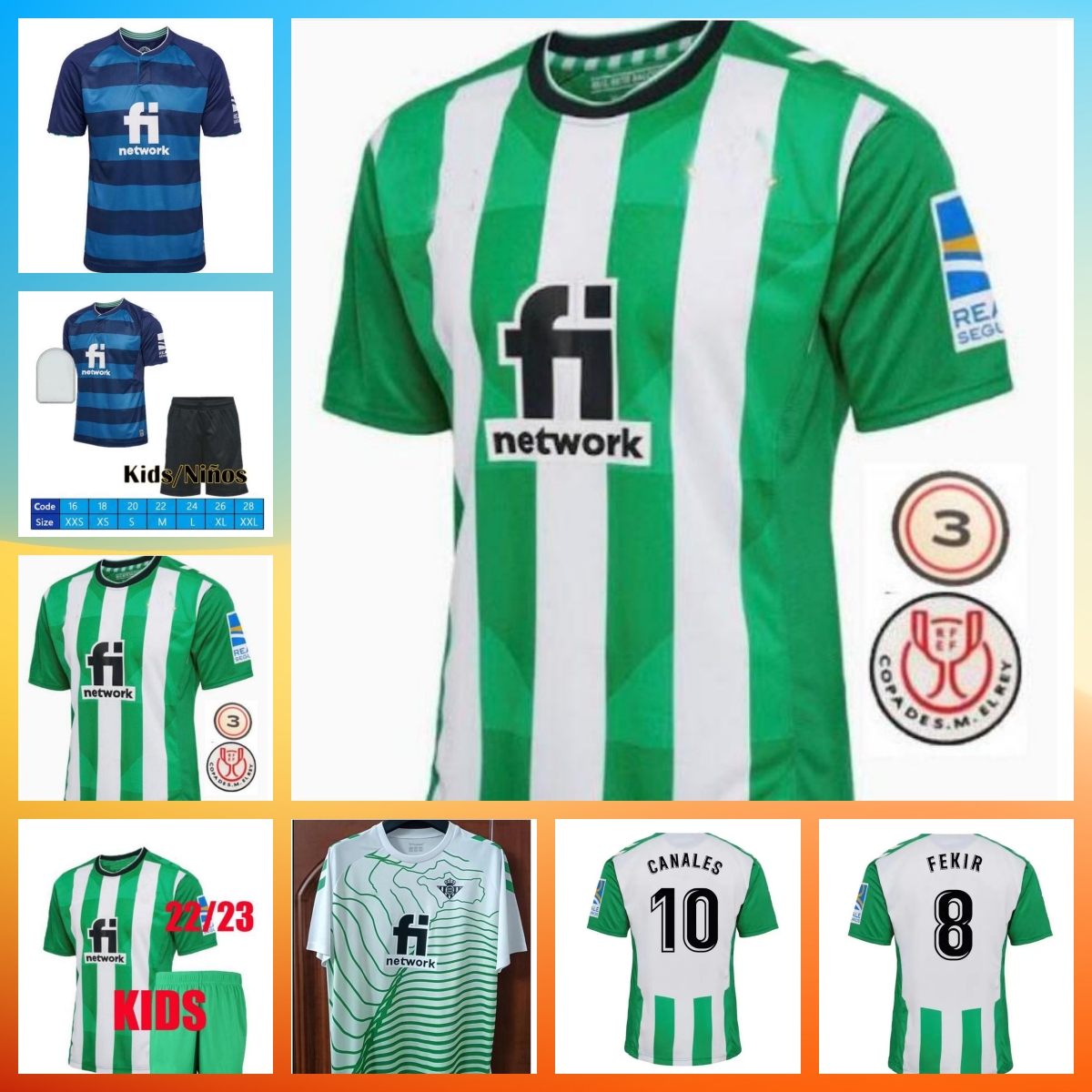 

22 23 real Betis soccer Jerseys Final Copa del Rey jersey JOAQUIN B.Iglesias camiseta de futbol BARTRA TELLO A.GUARDADO 22 23 football shirts Men kids top thai quality, 07