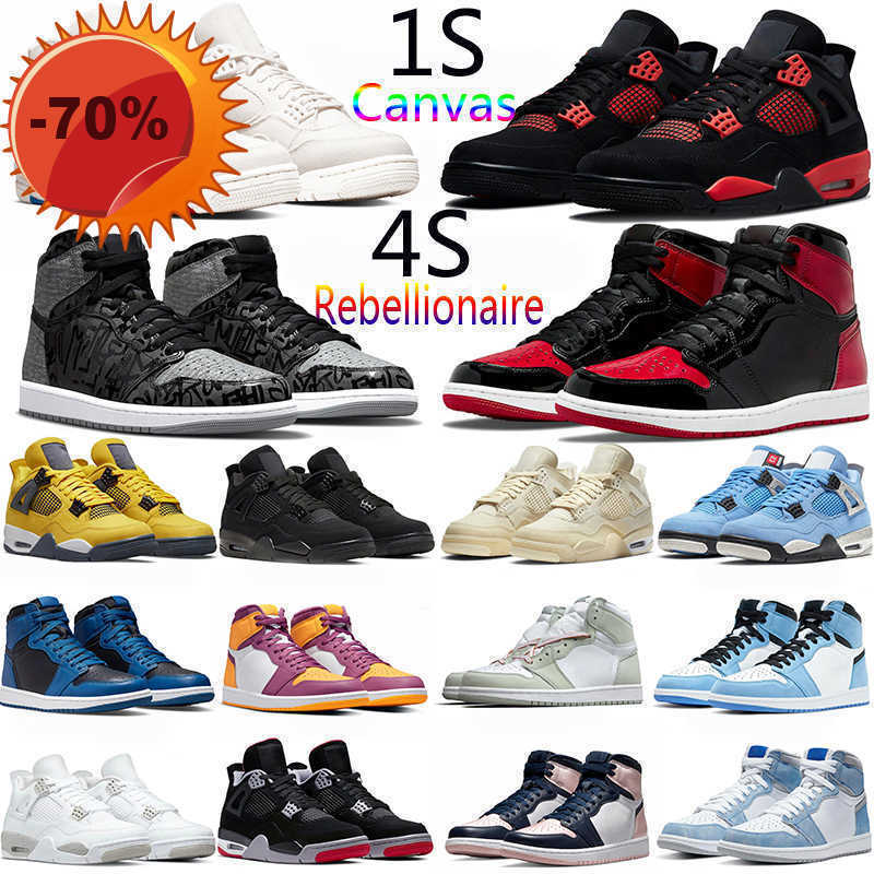 

Boots Outdoors 4 4s Basketball Shoes jumpman 4 retro Men Women Canvas Red Thunder Black Cat Tour yellow TS 1 1s Rebellionaire Bred Sports, 33