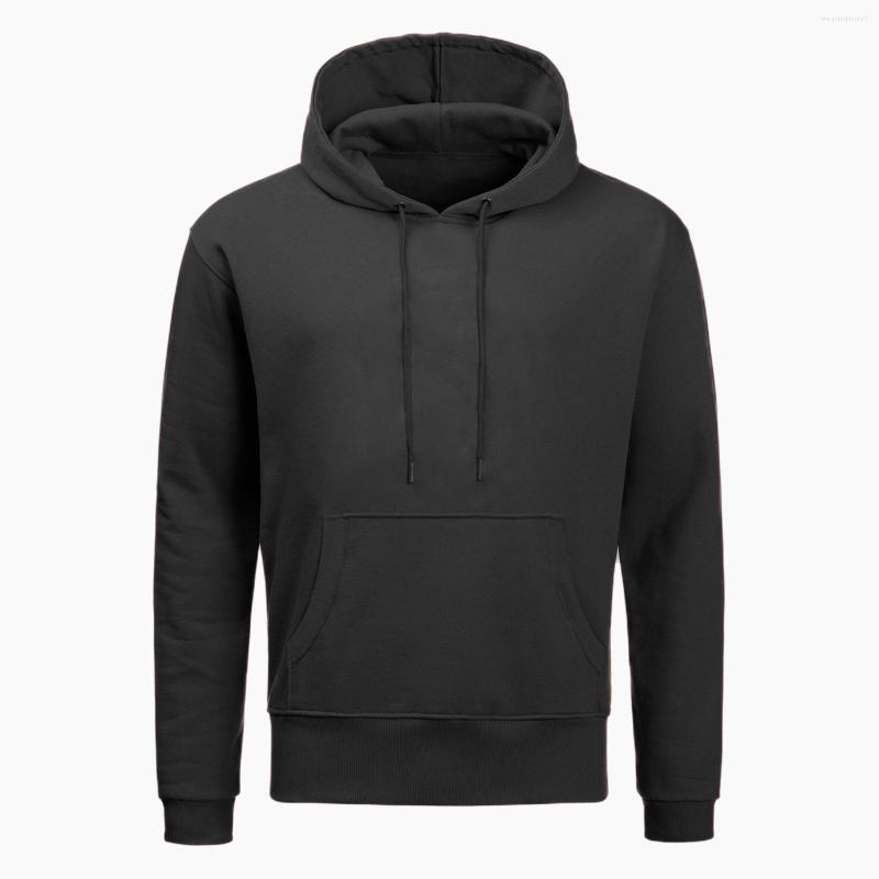 

Men' Hoodies Solid Color Hooded Sportswear, Black
