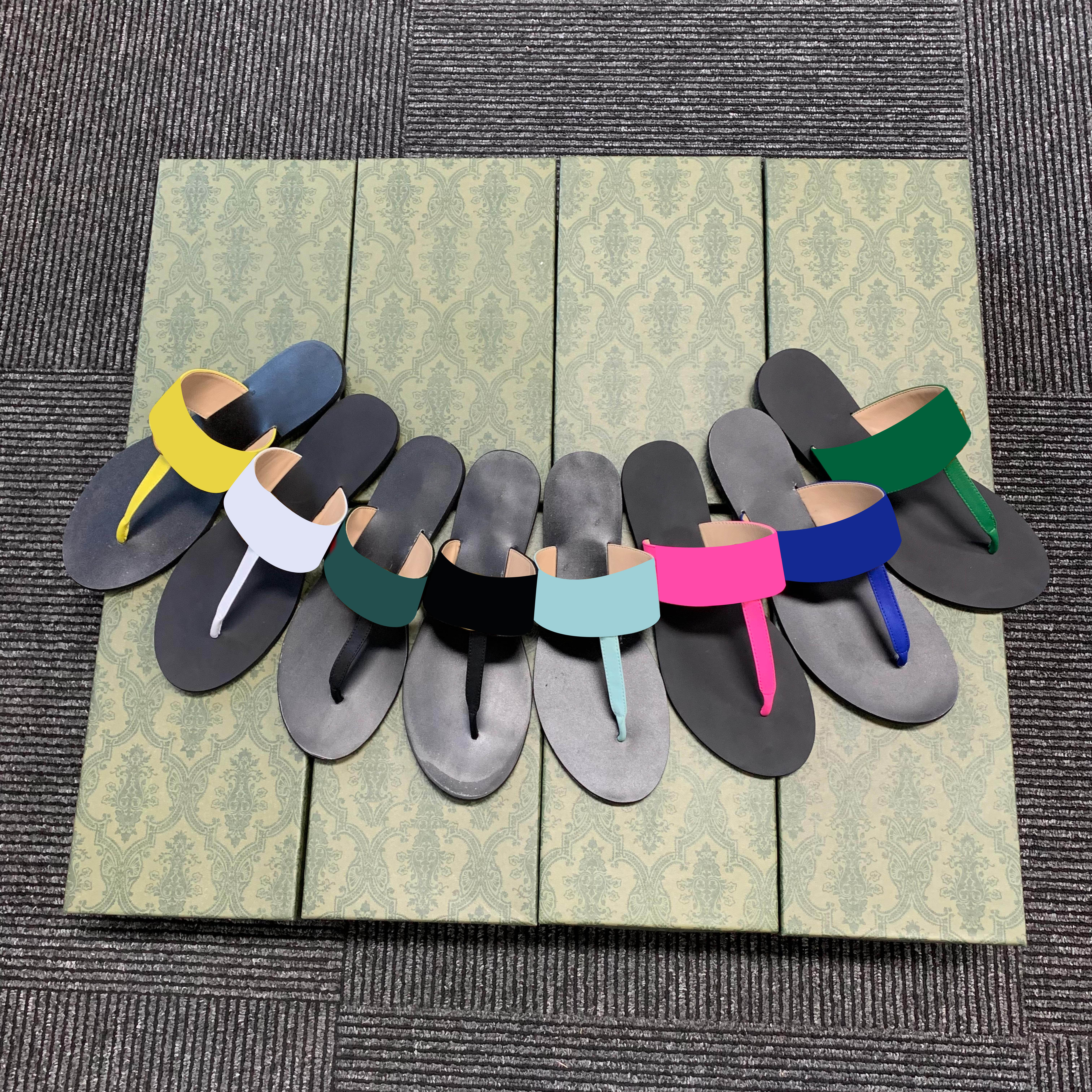 

Spring summer sandals fashion flat non-slip sheepskin ladies flip flops gold buckle flip flops women shoes leather beach casual flip flop sandals size 35-42, 14