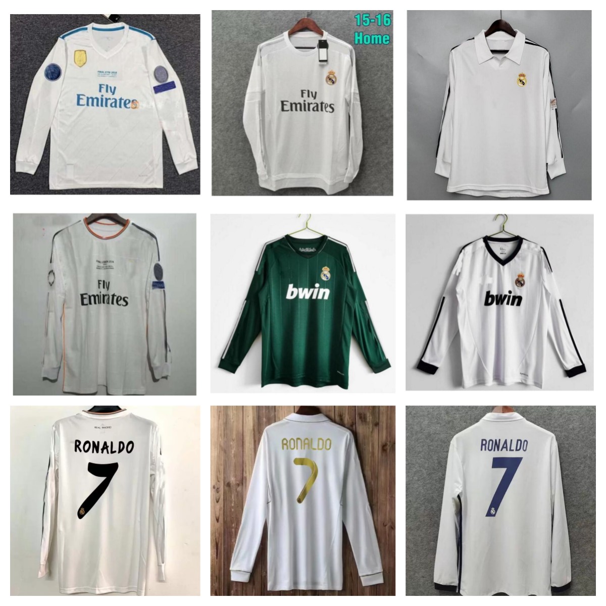 

eal Madrids Retro top thai quality Football Jerseys GUTI Ramos McManaman 10 11 12 13 14 15 16 RONALDO ZIDANE 17 18 2005 2006 classic Soccer shirt home and away Long sleeve