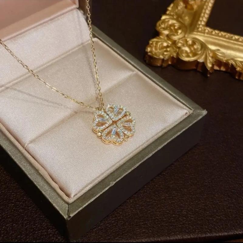 

Chains The Love-shaped Folding One Is Multi-wearing With A Small Love Necklace Chain JewelryChains