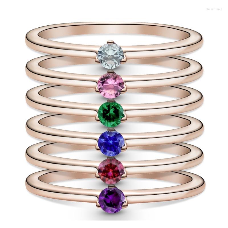 

Cluster Rings 2023 925 Sterling Silver Shining Color Love Pan Ring Is Suitable For Women's Gift Wedding Diy Jewelry