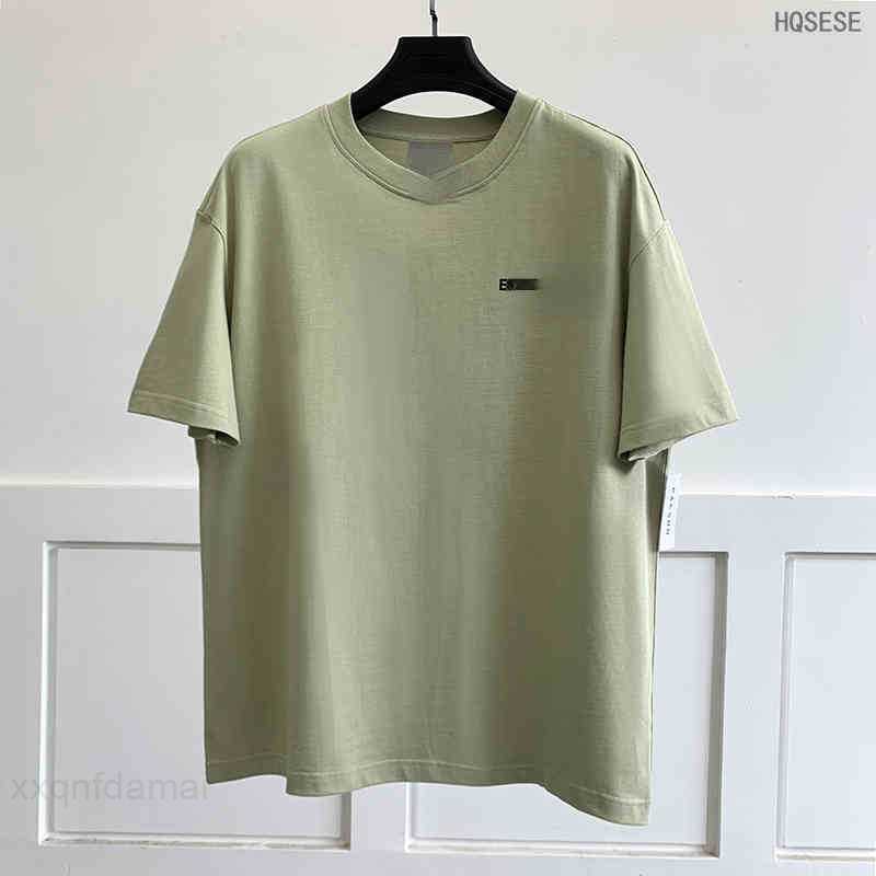 

High Street Oversized T-shirt Ess Men' Clothing Short Sleeve Casual for Men Letters Printing Loose Hip Tops8vus VW9K, Beige