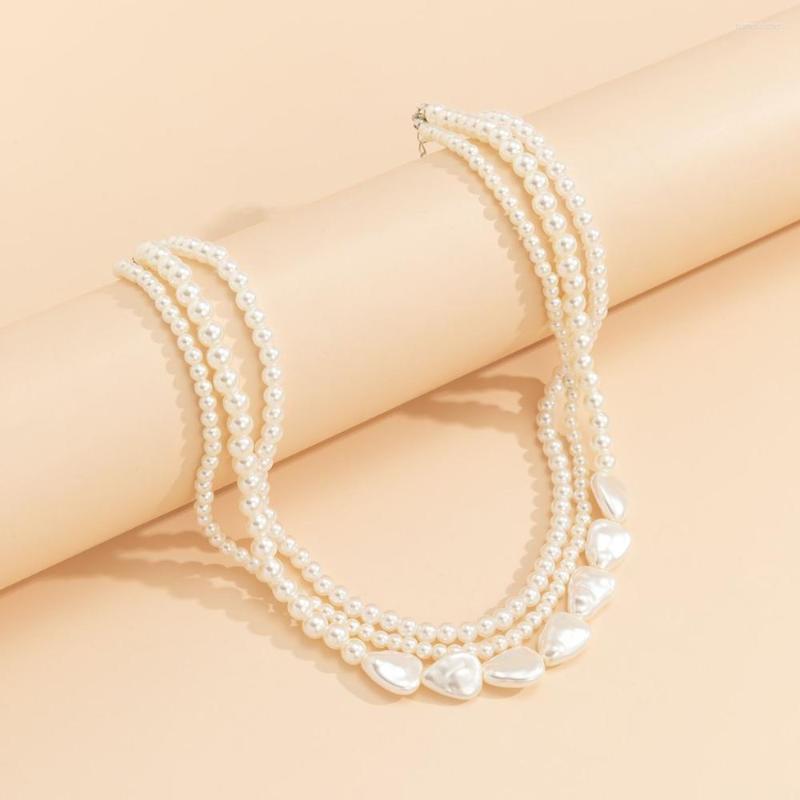 

Choker Vintage Baroque Pearl Necklace Multi-layer Women All-match Clavicle Chain Sweet Girls Gift Jewelry Accessories