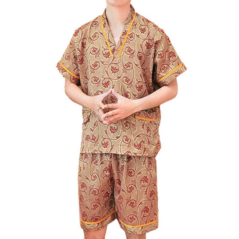 

Men's Sleepwear Pajama Set Men Women Elegant Cotton Sport Suit Casual Loose Short Homewear Summer Loungewear Plus Size, Yellow women