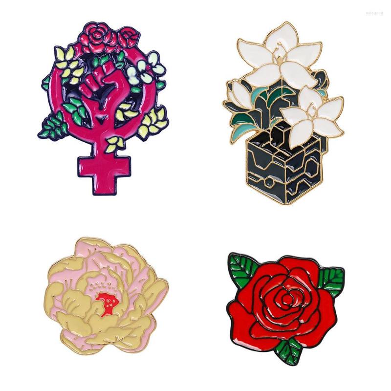 

Brooches Fashion Rainbow Enamel Lapel Cartoon Pins Plant Flower Badges Backpack Cute Gifts For Wholesale Jewelry