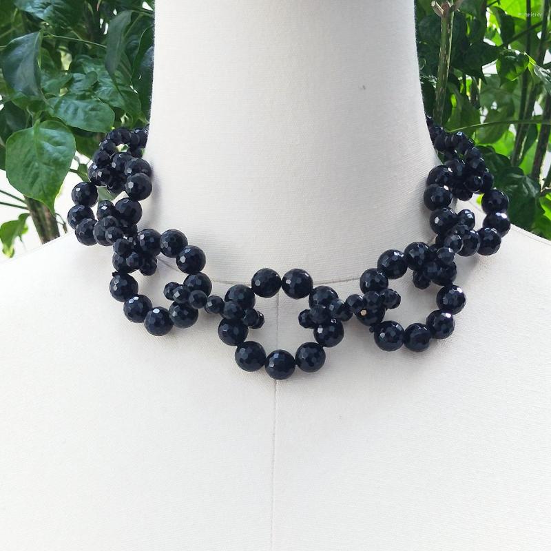 

Choker Lii Ji Real Stone Black Necklace Onyx 46cm Women Jewelry