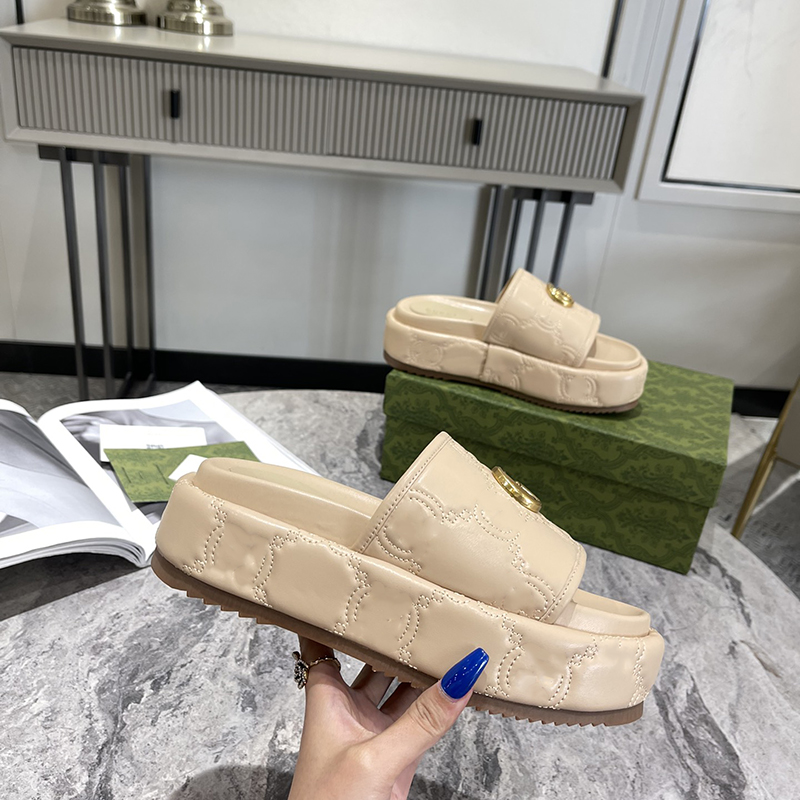 

Couples Platform Slippers Flat Platform Sandals Luxury Designer Womens Flip-flops Travel Outdoor Pool Classic Men's Casual Beach Fisherman Shoes Mule Plus Size, Box