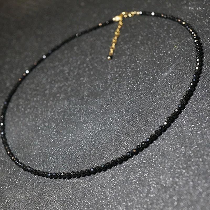 

Choker Fashion Black Crystal Beads Short Necklace For Women Simple Rhinestone Clavicle Chain Party Jewelry Bijoux
