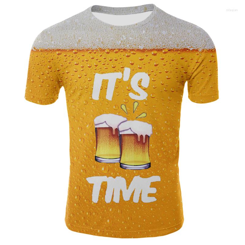 

Men's T Shirts Beer/French Fries/Hamburger 3D Print Funny T-shirt Man Woman Summer Fashion Casual Short Sleeve Harajuku Streetwear Shirt, Beige