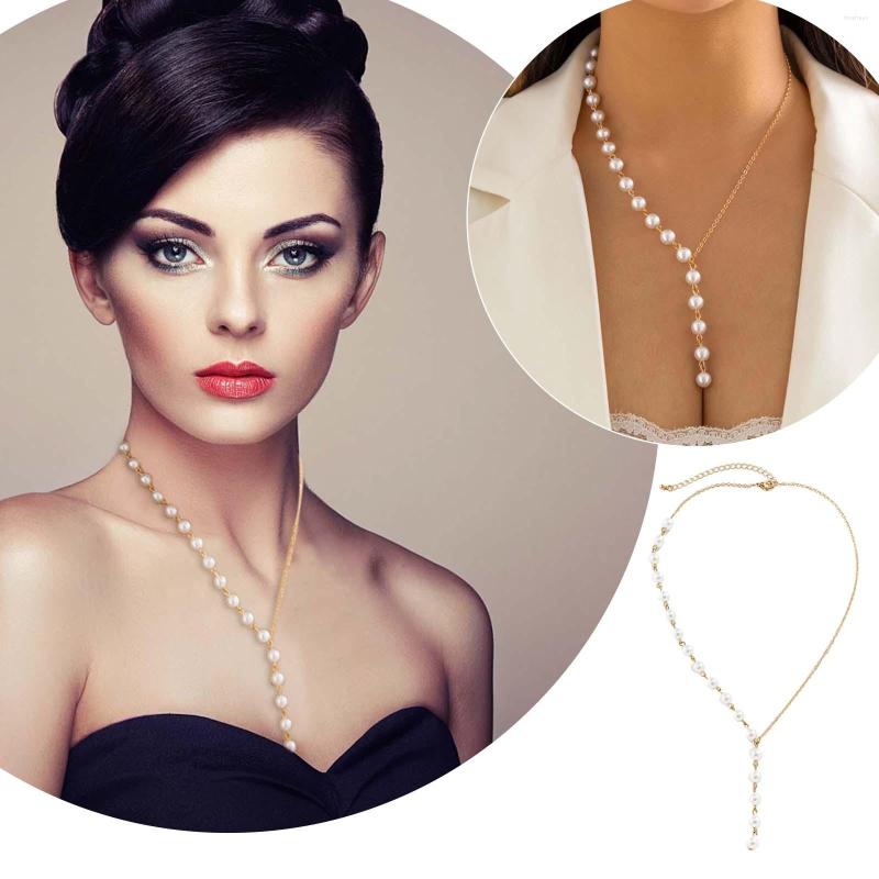 

Chains Pendant Necklace For Women Gold Pearl Plated Chain Choker Toggle Clasp Girls Valentine