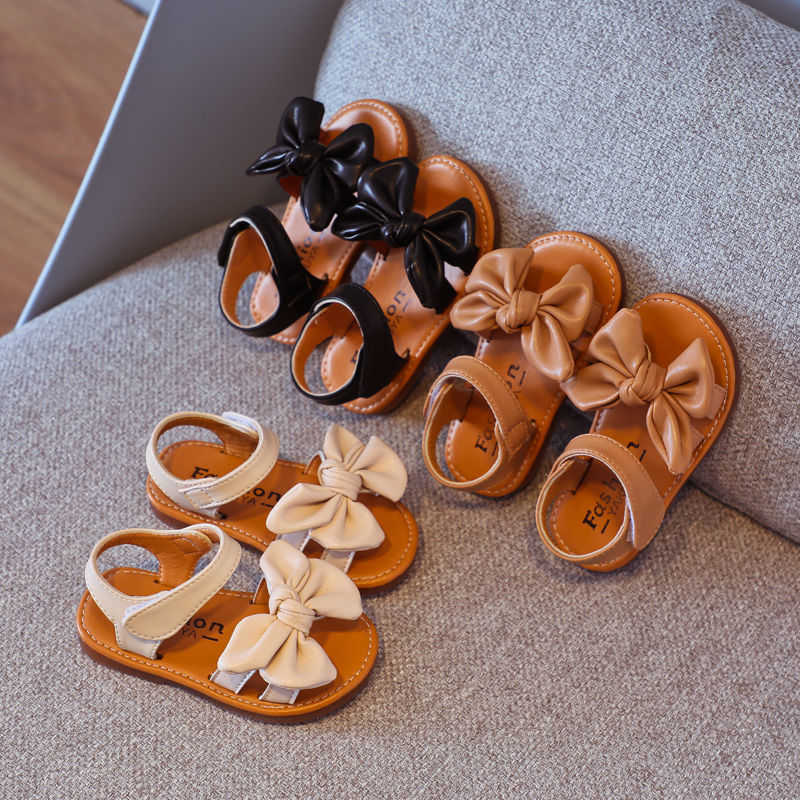 

Sandals 2022 Baby Girls Bow Knot Sandals Cute Summer Soft Sole Flat Princess Shoes Infant Nonslip First Walkers 2 4 5 6 7 8 9 10 11 12Y Z0225, Color 3