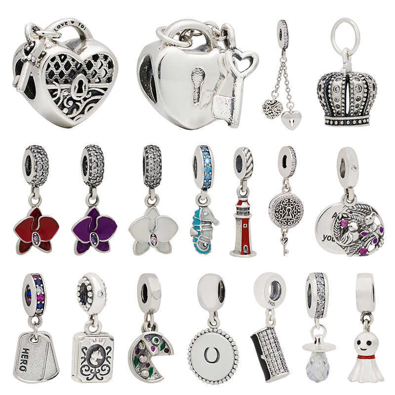 

Charm Bracelets Free Shipping % 925 Silver Original 1 1 Love Lock Unicorn Lighthouse Charm DIY Bracelet Accessories Woman Gift Making L230227