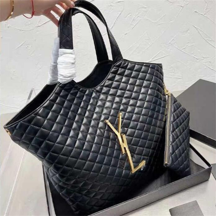 

Fashion Designer shopping bags Luxury totes bag lambskin large Shoulder Genuine leather Women the totes bags crossbody lady handbag, Black