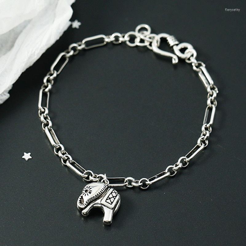 

Charm Bracelets Punk Silver Color Tassel Elephant Bracelet & Bangle For Women Party Wedding Jewelry SL255