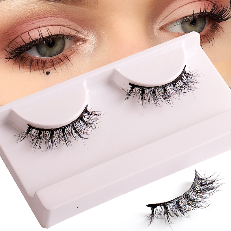 

Natural short 8-12mm 3d mink false eyelashes handmade eyelashes eye makeup