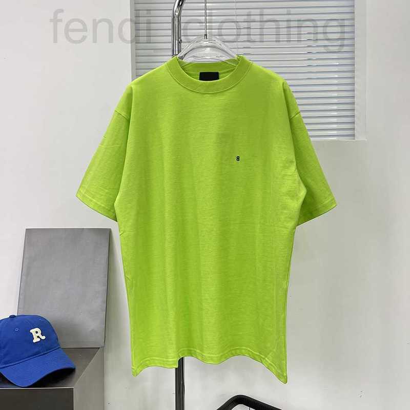

Women's T-Shirt designembroidered light green letters on the left chest short sleeve shirt loose bottomed Unisex OIJD, Green4