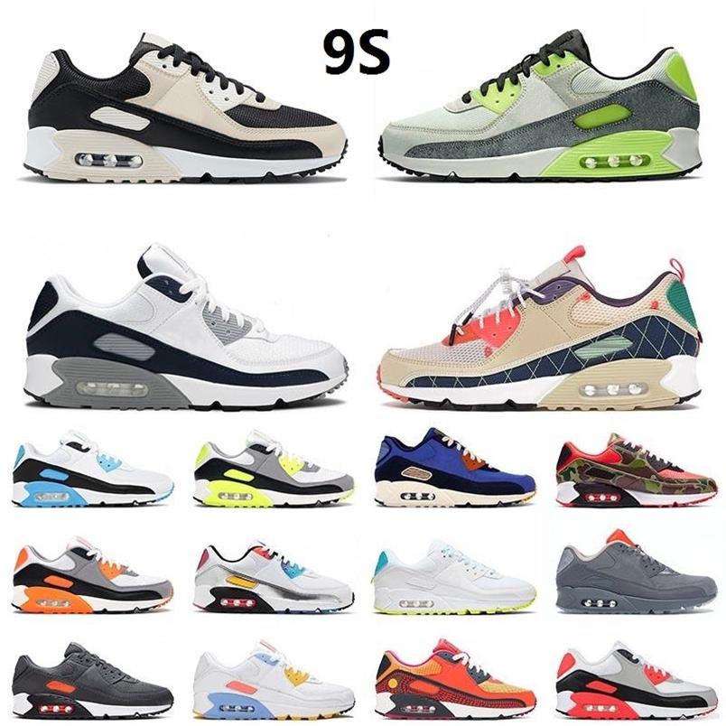 

2021 Arrival Sports 90 Running Shoes Men Women SIZE 12 Trail Team Gold Obsidian Supernova Triple White Classic 90s Outdoor Trainer239I