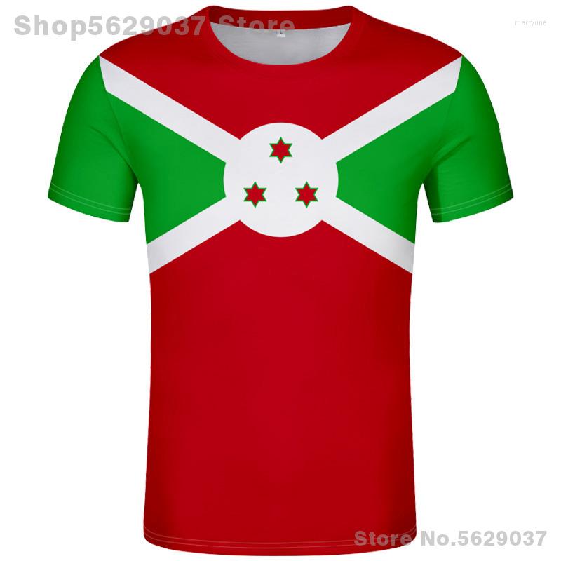 

Men's T Shirts BURUNDI Shirt Logo Free Custom Made Name Number Bdi Country T-shirt Nation Flag Bi French Burundian Print Black Po Clothing, Style 2