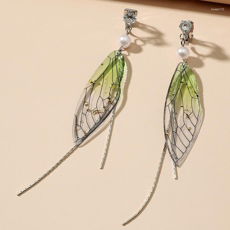 

Backs Earrings F19D Long Tassel Drop Wing Earring Fashion Jewelry Christmas Gift
