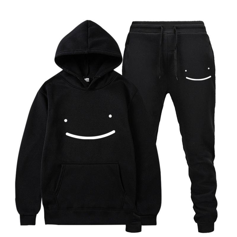 

Men's Tracksuits Dream Merch Two Piece Set Women/Men Hoodies Long Pants Pullover Unisex Harajuku Suit Top And Tracksuit, Wm116-black