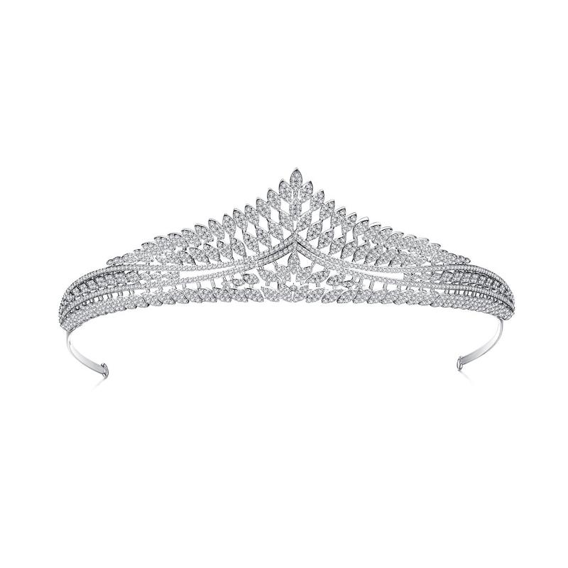

Hair Clips & Barrettes Cubic Zircon Bridal Tiaras Leaves Wedding Crown For Bride Headdress Jewelry Accessory HQ1252Hair BarrettesHair