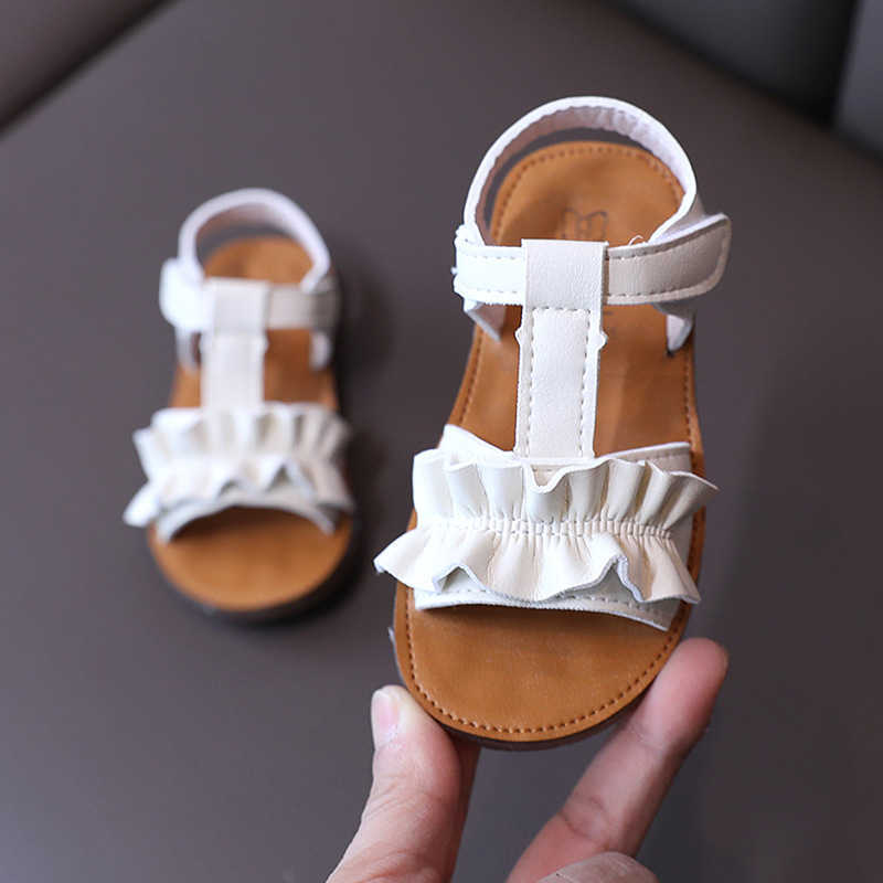 

Sandals Summer Kids Toddler Baby Sandals For Little Girls White Pink Flats TStrap Beach Sandals Princess Shoes 1 2 3 4 5 6 7 Years Old Z0225, Black