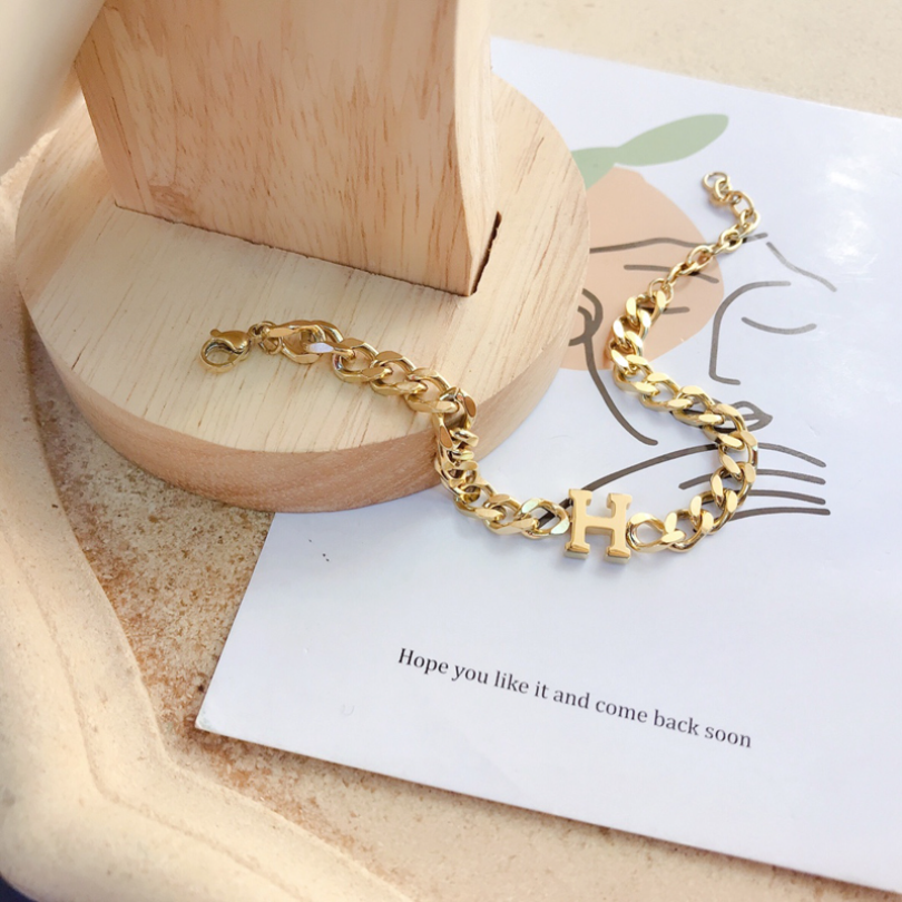 

New Fashion Women Bracelets Bangle 18K Gold Plated Bracelet Wristband Cuff Chain Stainless Steel Lovers Gift Designer Wedding Jewelry L038