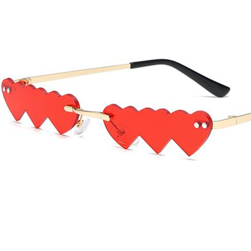 

NEW Rimless Sunglasses Personalized Heart Sun Glases Funny Eyewaer Masquerade Party Spectacles Alloy Temples Eyeglasses