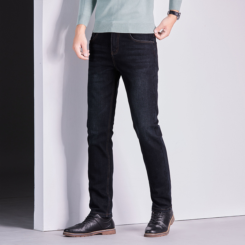 

Men's Jeans Stretch Straight Tube Slim Casual Fashion Versatile High Quality 230225, Black