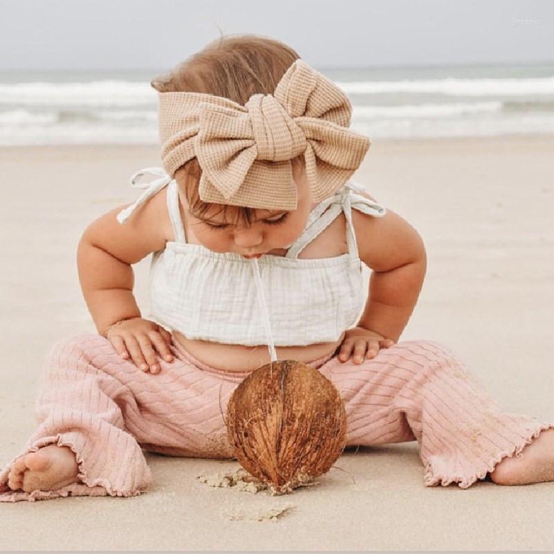 

Hair Accessories Knit Bow Baby Headband For Child Bowknot Headwear Cables Turban Kids Elastic Headwrap