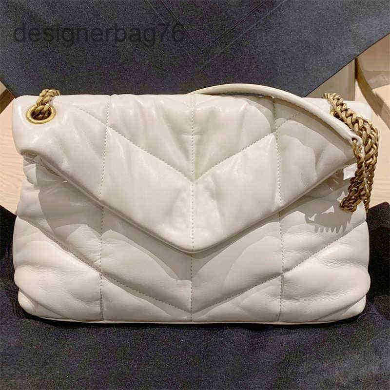 

Handbag Hands outlet Brand Designer Luxury Shoulder Paris Bag Siant Lourent Loulou Leather Women's Puffer Cloud Versatile Vintage Sheepskin Chain Di ZWXF, Black silver imported topcoat