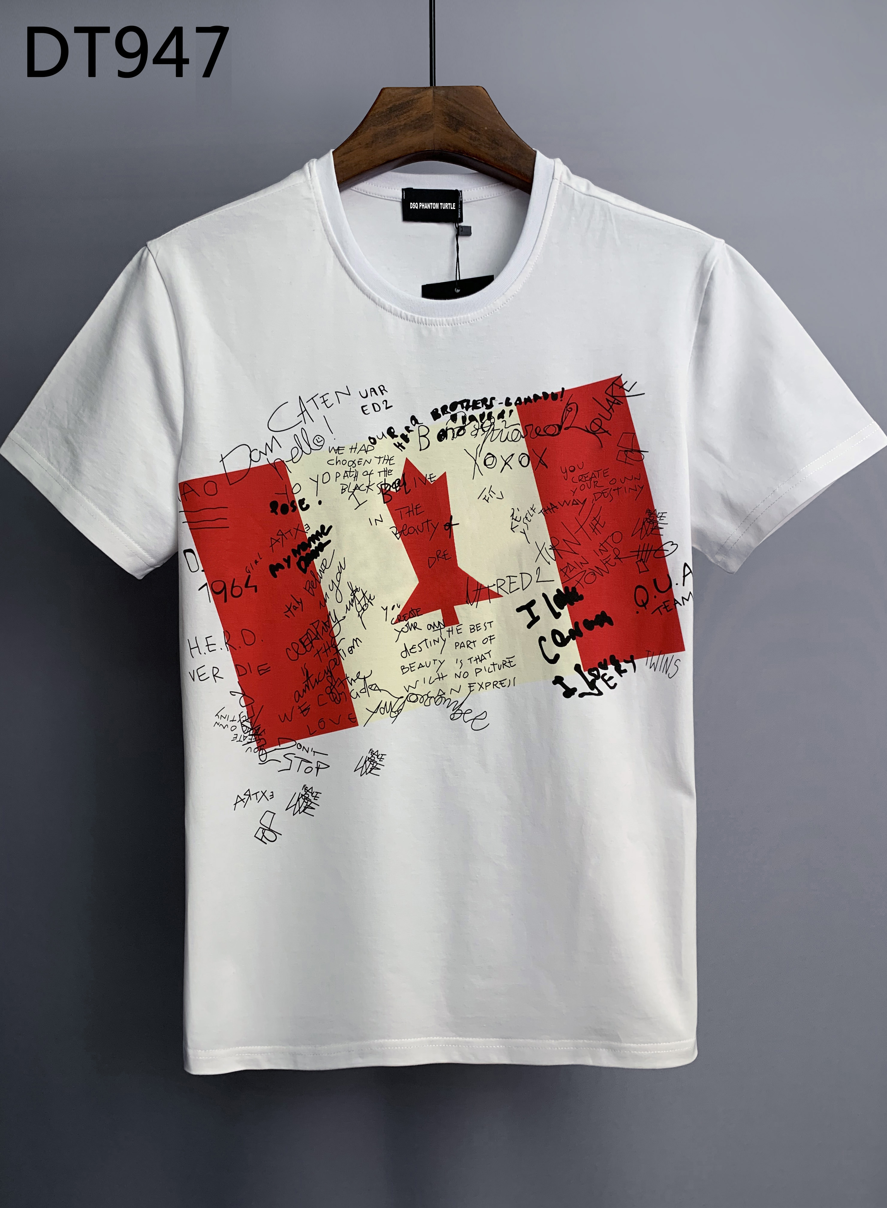 

DSQ PHANTOM TURTLE Men's T-Shirts 2023 New Mens Designer T shirt Italy fashion Tshirts Summer T-shirt Male Soft and Comfortable 100% Cotton Tops 60869, White