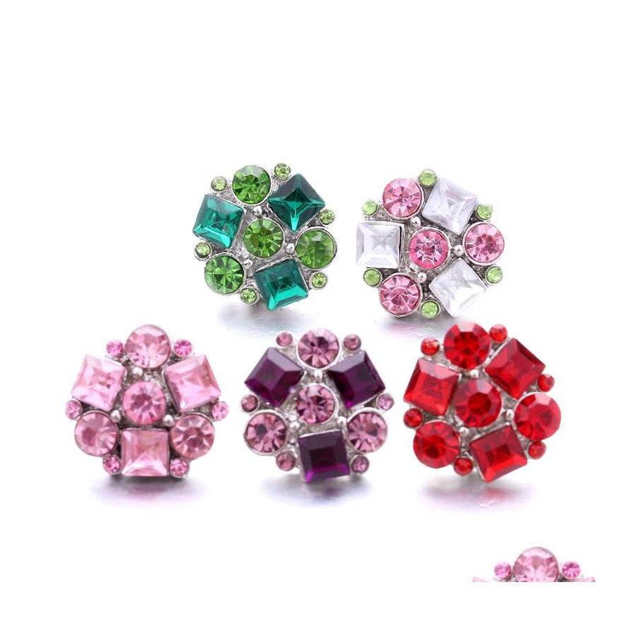 

car dvr Clasps Hooks Bright Rhinestone Fastener 18Mm Snap Button Clasp Metal Geometric Charms For Snaps Jewelry Findings Suppliers Snapper Dheij