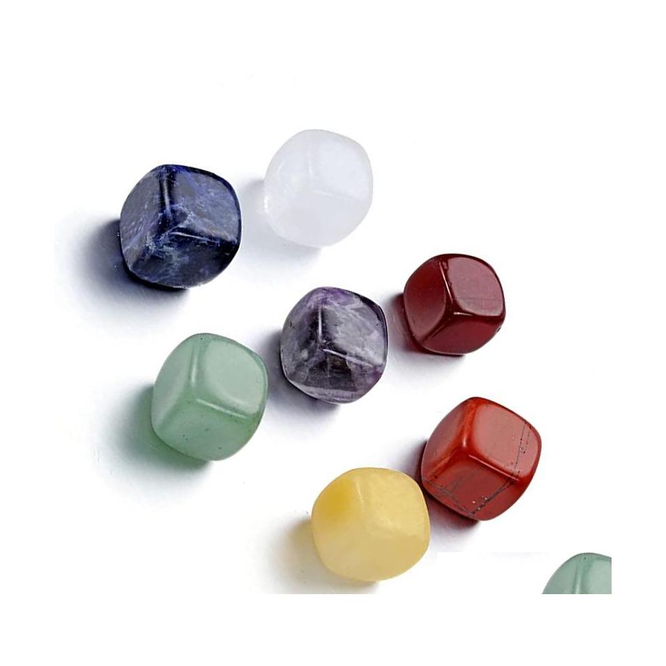 

car dvr Stone 7 Chakra Set Reiki Natural Crystal Square Polishing Amethyst Rose Quartz Yoga Energy Bead Healing Decoration Drop Delivery Jewe Dhgo7