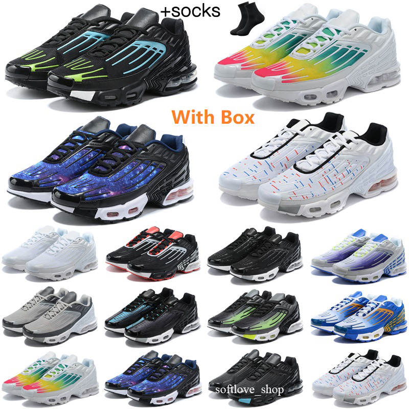 2022 Newest Shoes TN 3 Tuned socks III Plus 2 Men Women Running Purple Radiant Red White Obsidian Wolf Grey Blue Trainers Designer Sports Sneakers S